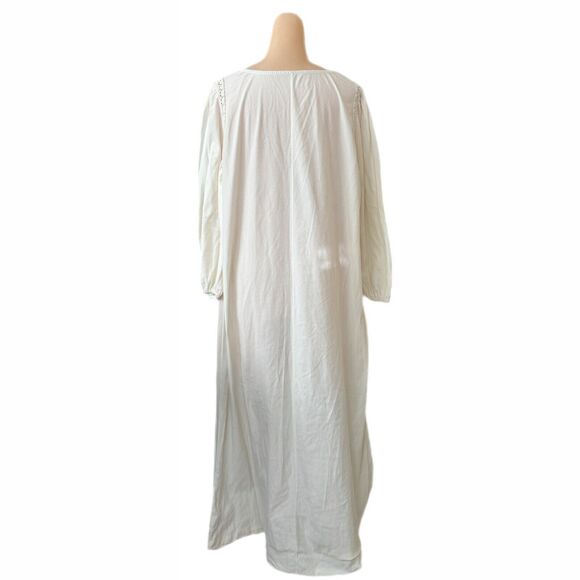 Miss Elaine Brushed Nylon Nightgown Medium Ivory Union Made USA Vintage - Picture 6 of 6